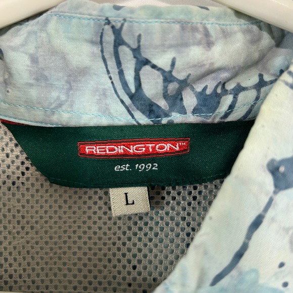 Redington Fishing Button Down‎ Shirt Short Sleeve Novelty Fish Mens L - Picture 3 of 5